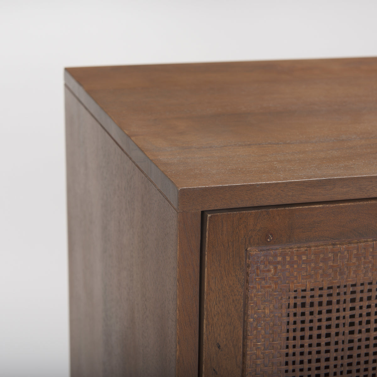 Grier Medium Brown Solid Wood W/Cane Sideboard-Sideboards & Buffets-DECOROLALA