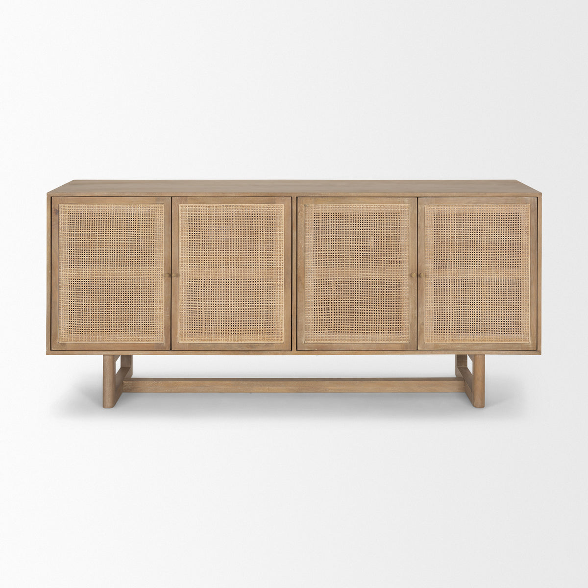 Grier Medium Brown Solid Wood W/Cane Sideboard-Sideboards & Buffets-DECOROLALA