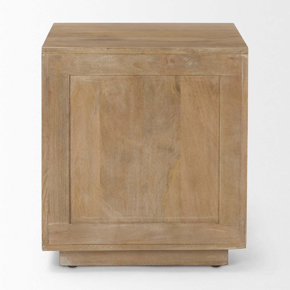 Grier Medium Brown Wood w/ Cane End Table-End and Side Tables-DECOROLALA