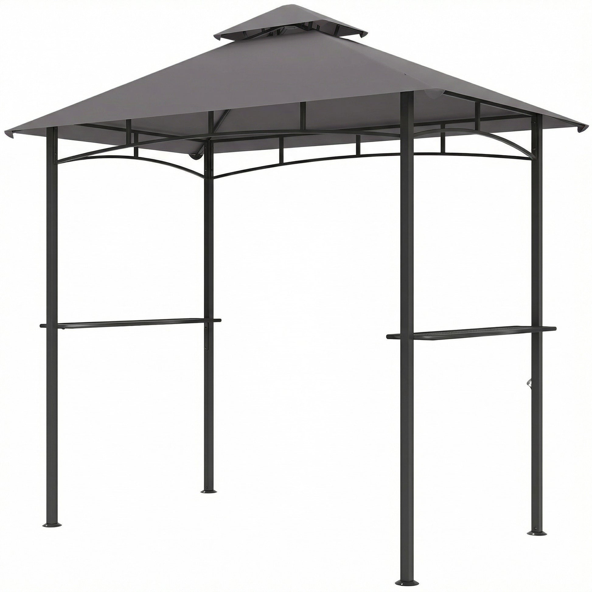 Grill Gazebo 8' x 5' Dark Grey Double Tier-DECOROLALA