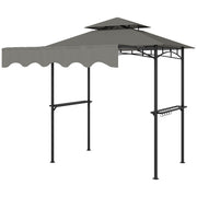 Grill Gazebo 8' x 7.6' Double Tier w/ Awning Shelves Hooks-DECOROLALA