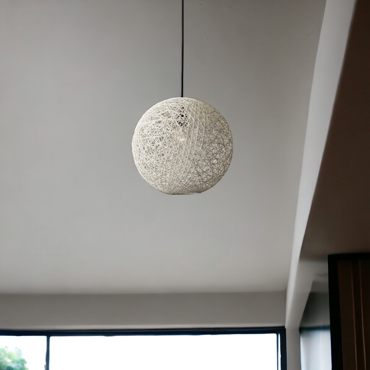 Groovy Rattan String Shade Large Pendant Light-Pendants-Hanging Lights-DECOROLALA