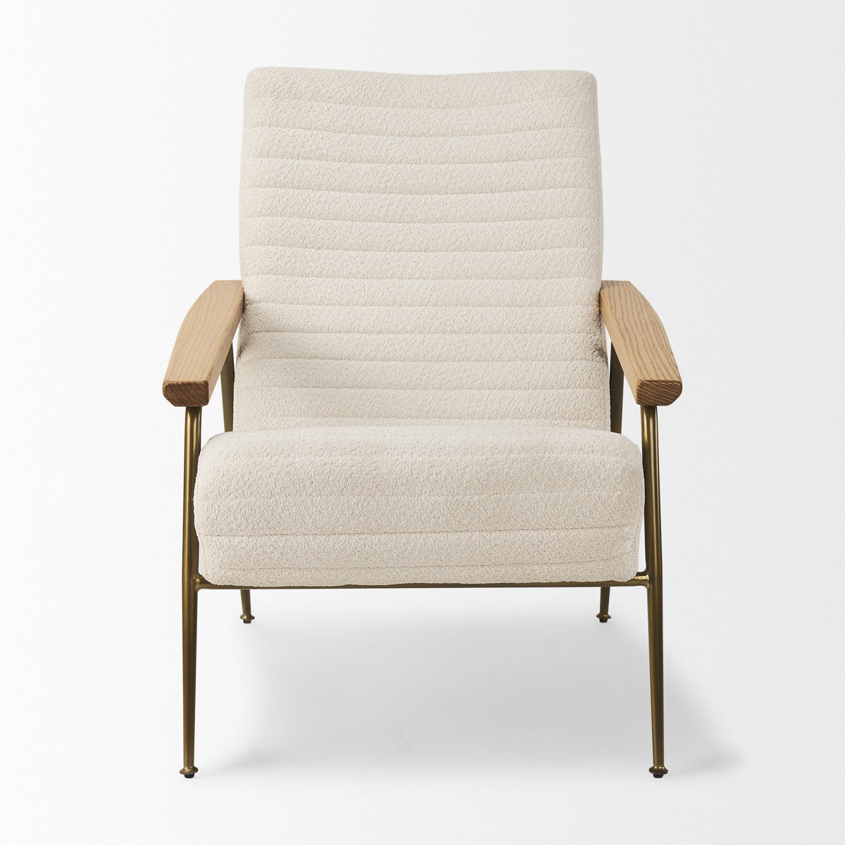 Grosjean Cream Boucle Accent Chair-Accent Chairs-DECOROLALA