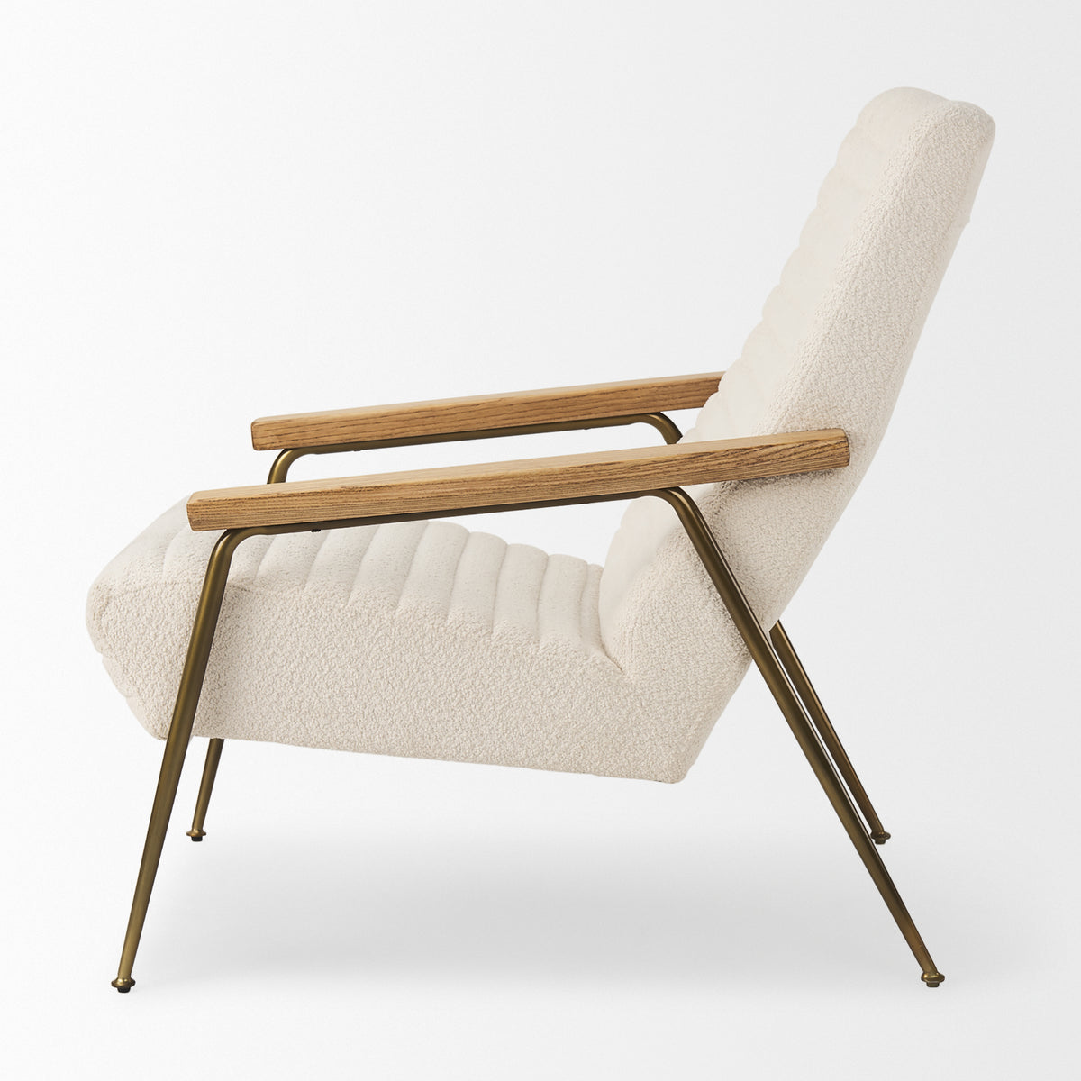 Grosjean Cream Boucle Accent Chair-Accent Chairs-DECOROLALA
