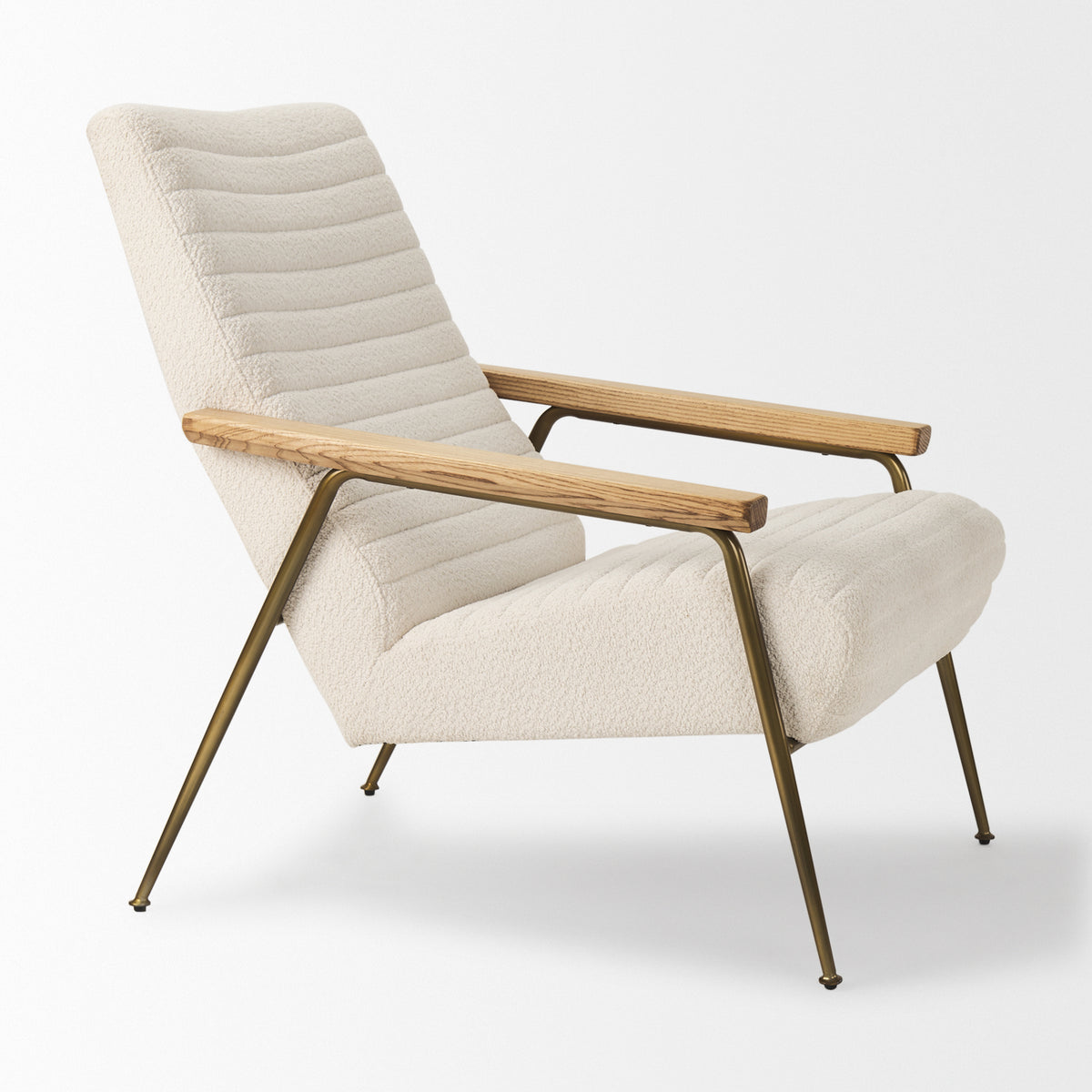 Grosjean Cream Boucle Accent Chair-Accent Chairs-DECOROLALA