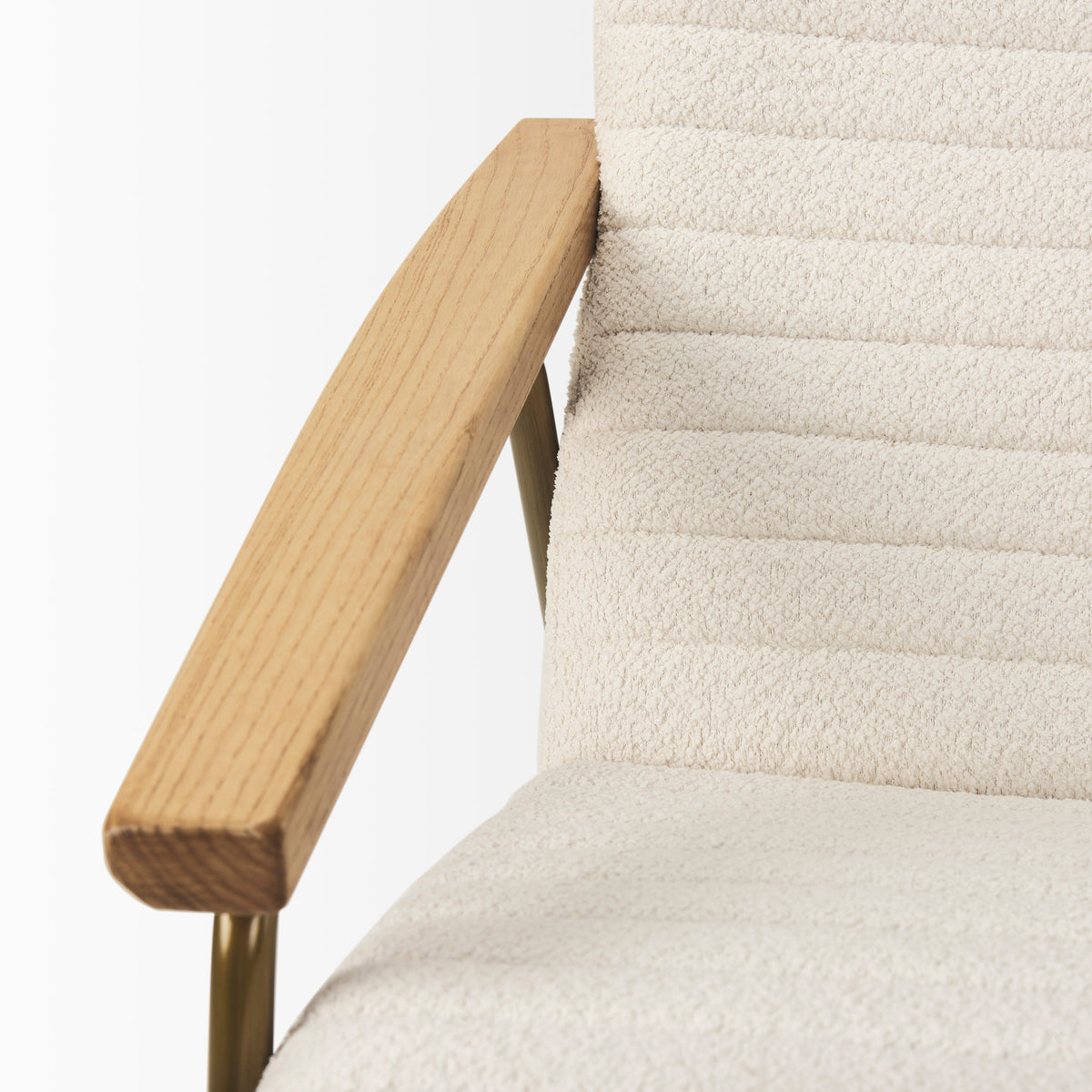 Grosjean Cream Boucle Accent Chair-Accent Chairs-DECOROLALA