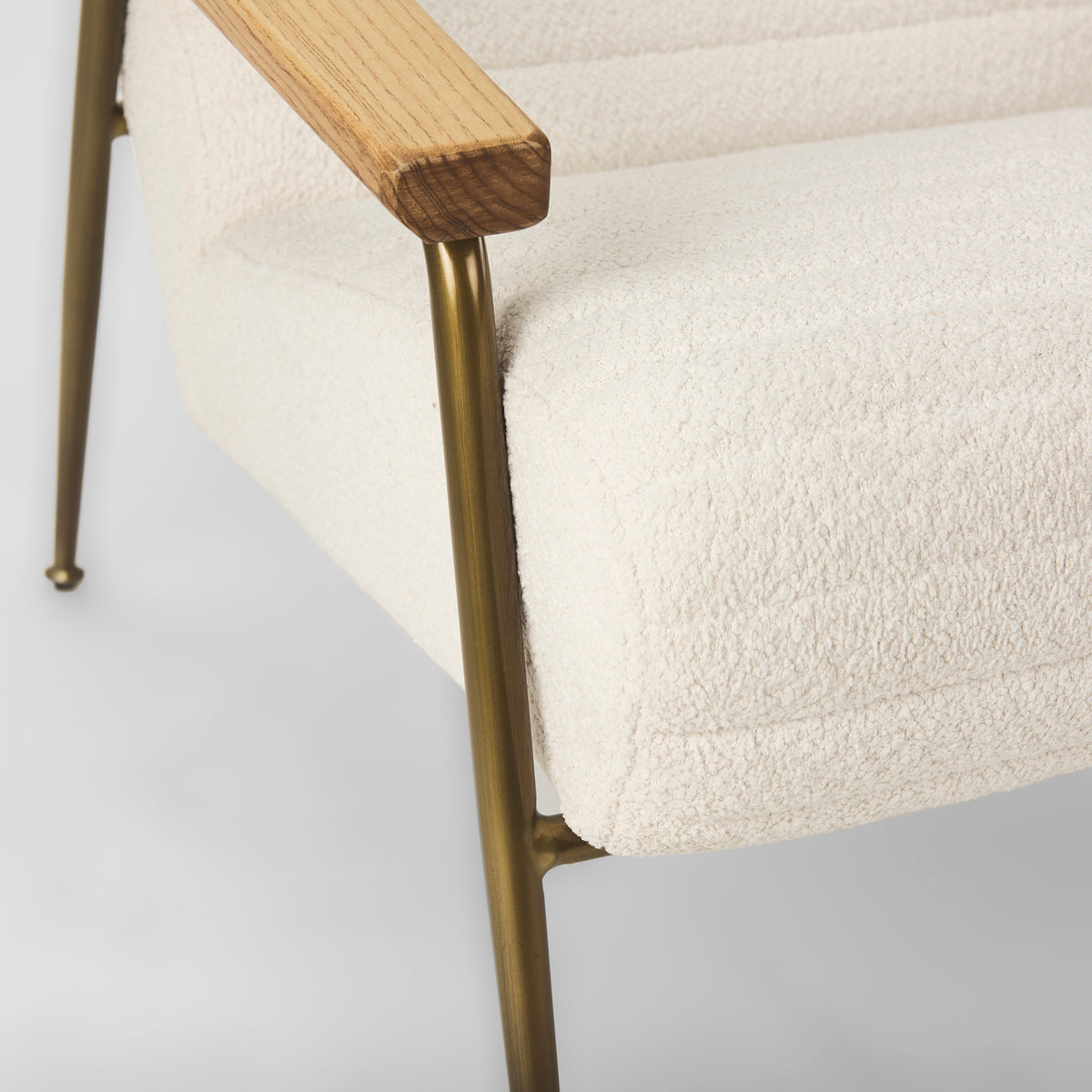 Grosjean Cream Boucle Accent Chair-Accent Chairs-DECOROLALA