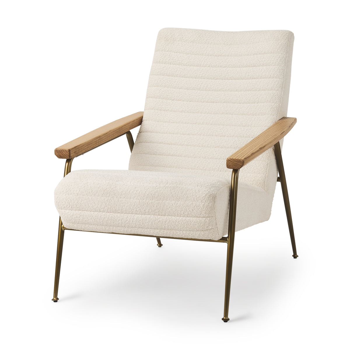 Grosjean Cream Boucle Accent Chair-Accent Chairs-DECOROLALA
