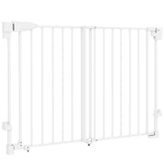 29"-44" Wide Dog Gate, 29" H, Pet Gate with Auto-Close, Single Hand Operation, Wall-Mounted, No-Threshold Design
