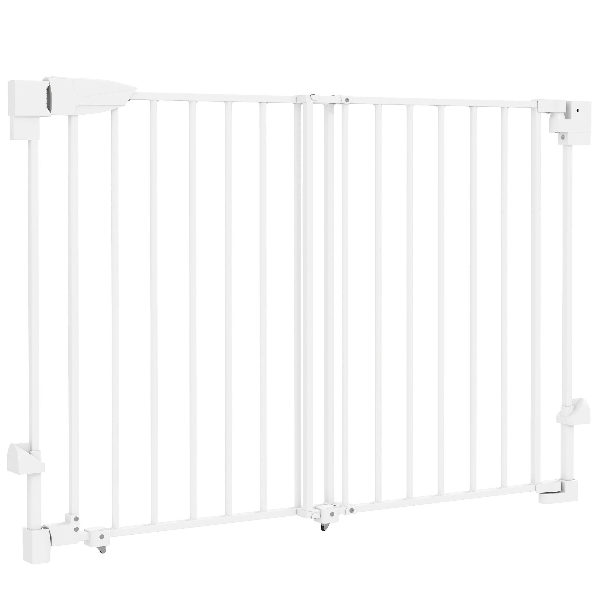 29"-44" Wide Dog Gate, 29" H, Pet Gate with Auto-Close, Single Hand Operation, Wall-Mounted, No-Threshold Design