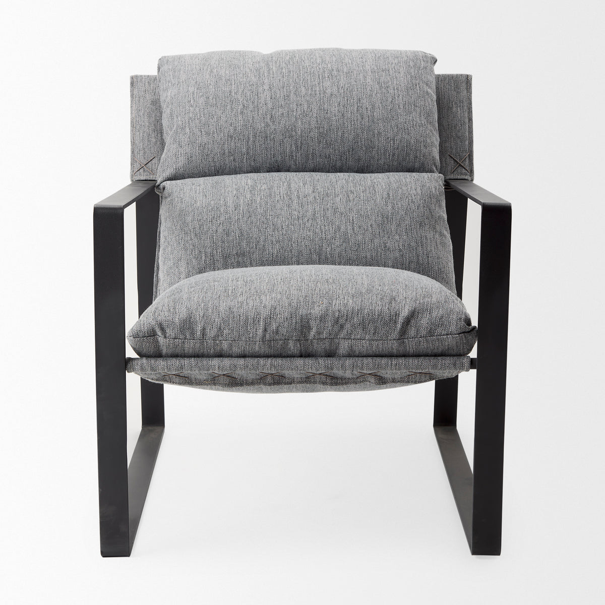 Guilia Castlerock Gray With Metal Frame Sling Accent Chair-Accent Chairs-DECOROLALA