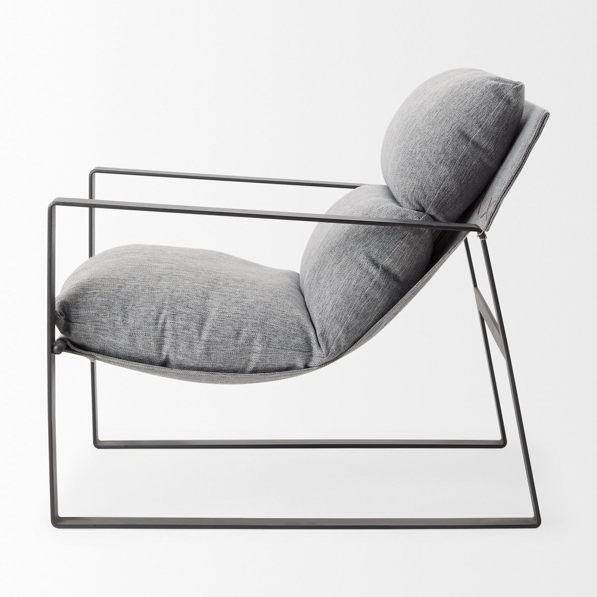 Guilia Castlerock Gray With Metal Frame Sling Accent Chair-Accent Chairs-DECOROLALA