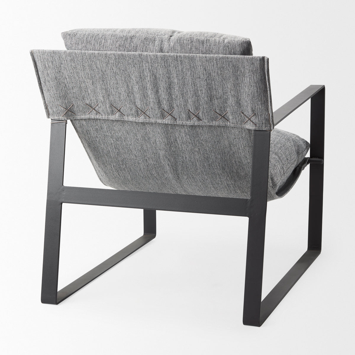 Guilia Castlerock Gray With Metal Frame Sling Accent Chair-Accent Chairs-DECOROLALA