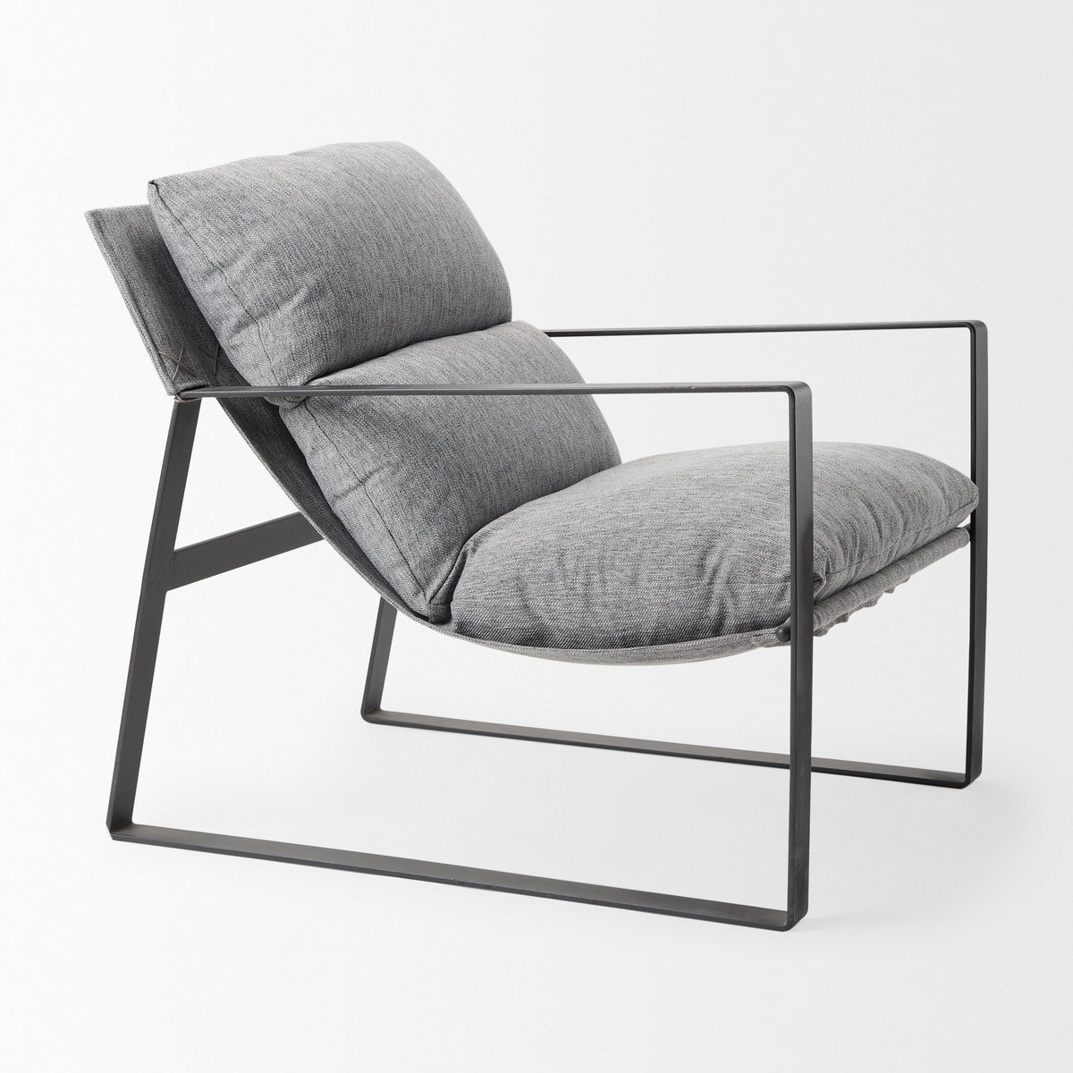 Guilia Castlerock Gray With Metal Frame Sling Accent Chair-Accent Chairs-DECOROLALA
