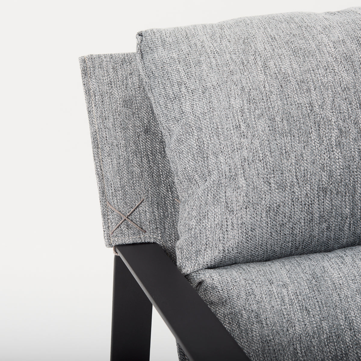 Guilia Castlerock Gray With Metal Frame Sling Accent Chair-Accent Chairs-DECOROLALA