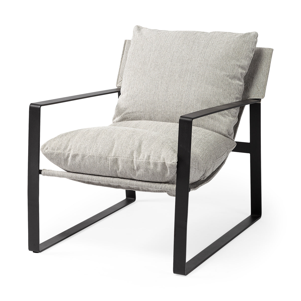 Guilia Frost Gray With Metal Frame Sling Accent Chair-Accent Chairs-DECOROLALA