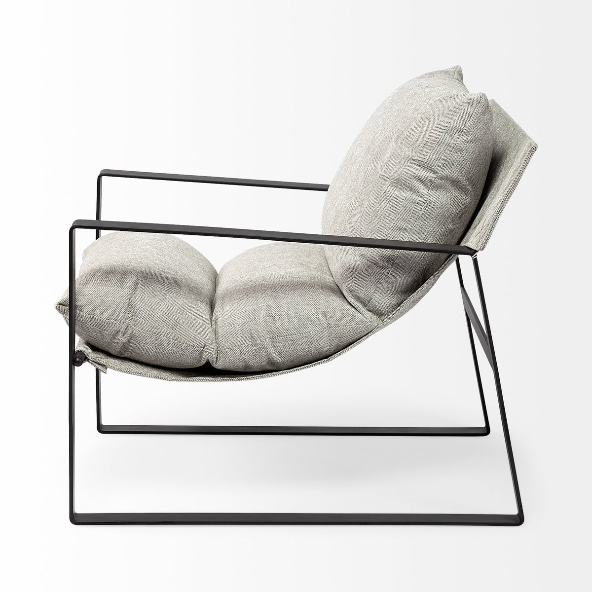 Guilia Frost Gray With Metal Frame Sling Accent Chair-Accent Chairs-DECOROLALA
