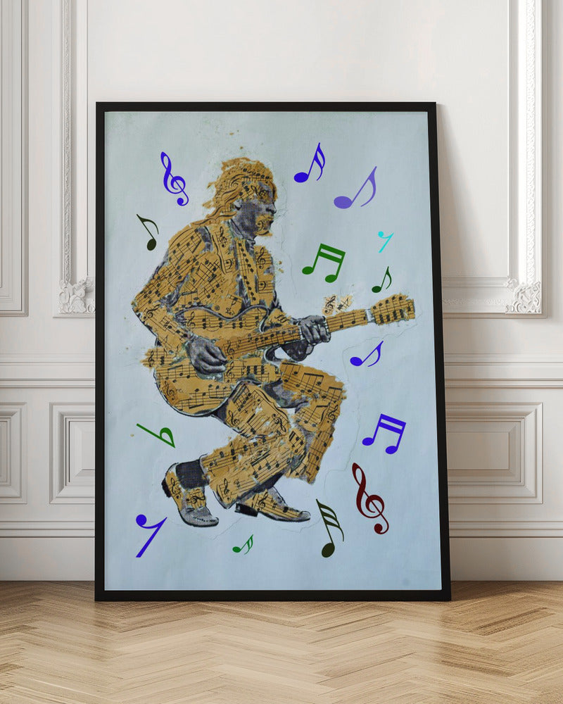 Guitarist Music Notes Canvas Print by Carlo Kaminski-Canvas Print-DECOROLALA