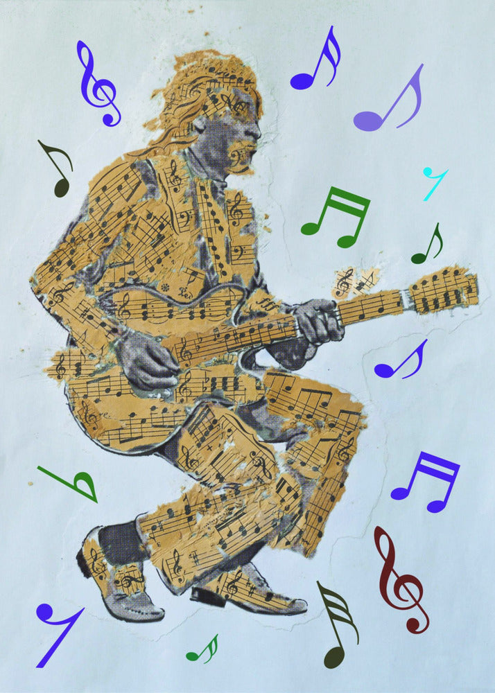 Guitarist Music Notes Canvas Print by Carlo Kaminski-Canvas Print-DECOROLALA