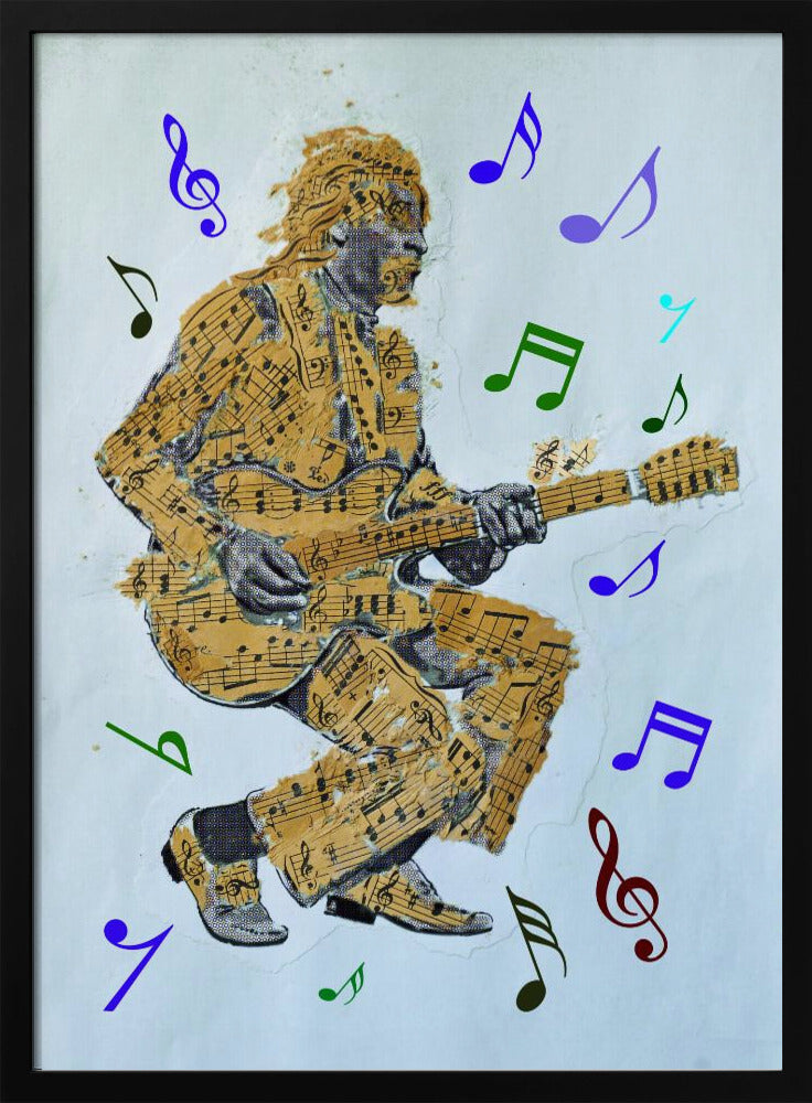 Guitarist Music Notes Canvas Print by Carlo Kaminski-Canvas Print-DECOROLALA