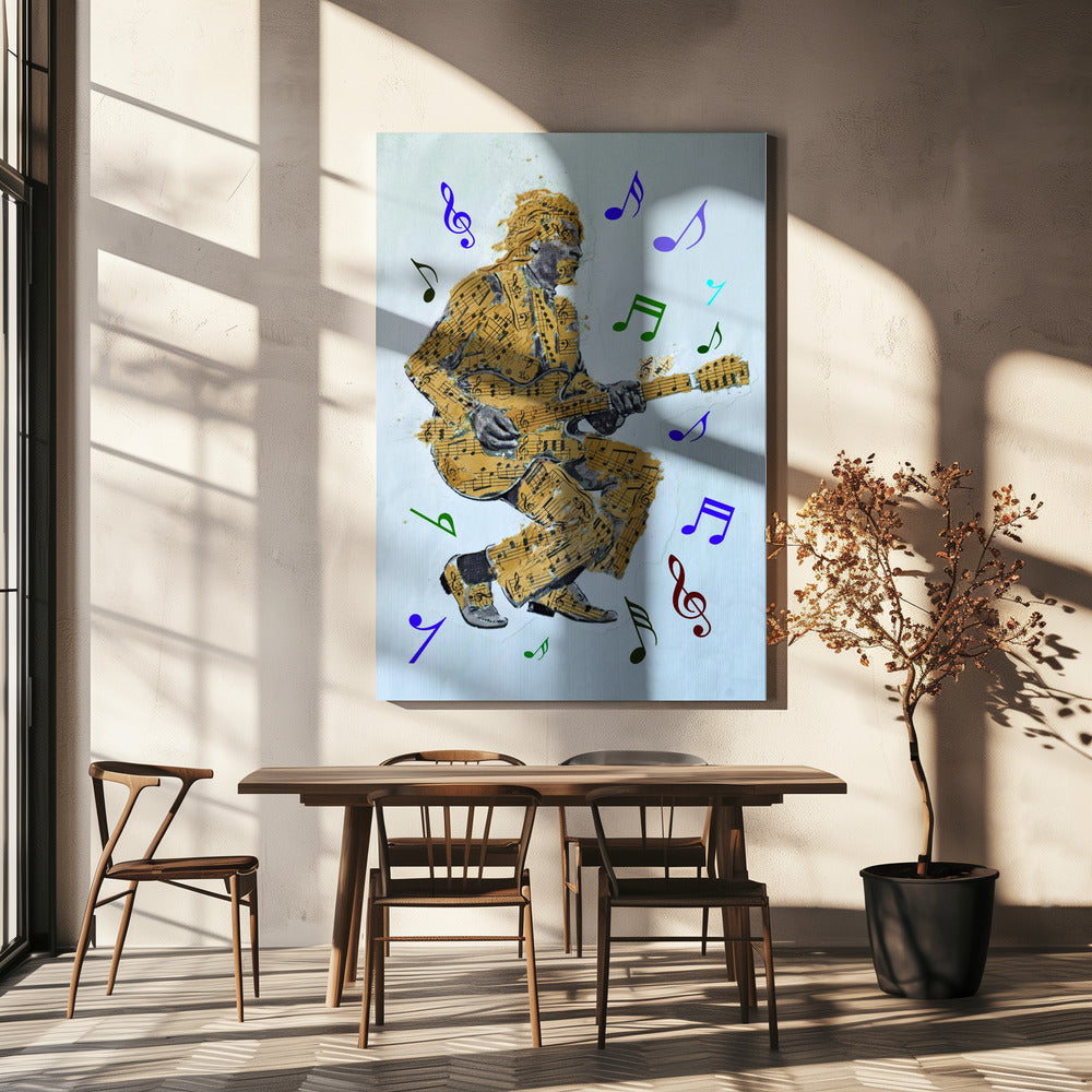 Guitarist Music Notes Canvas Print by Carlo Kaminski-Canvas Print-DECOROLALA