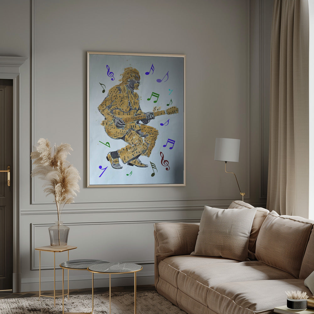 Guitarist Music Notes Canvas Print by Carlo Kaminski-Canvas Print-DECOROLALA
