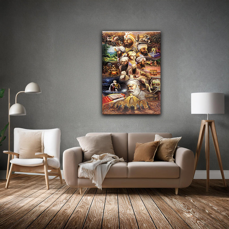 Gurus Fine Art Canvas 36" x 48" Gold-Canvas Print-DECOROLALA
