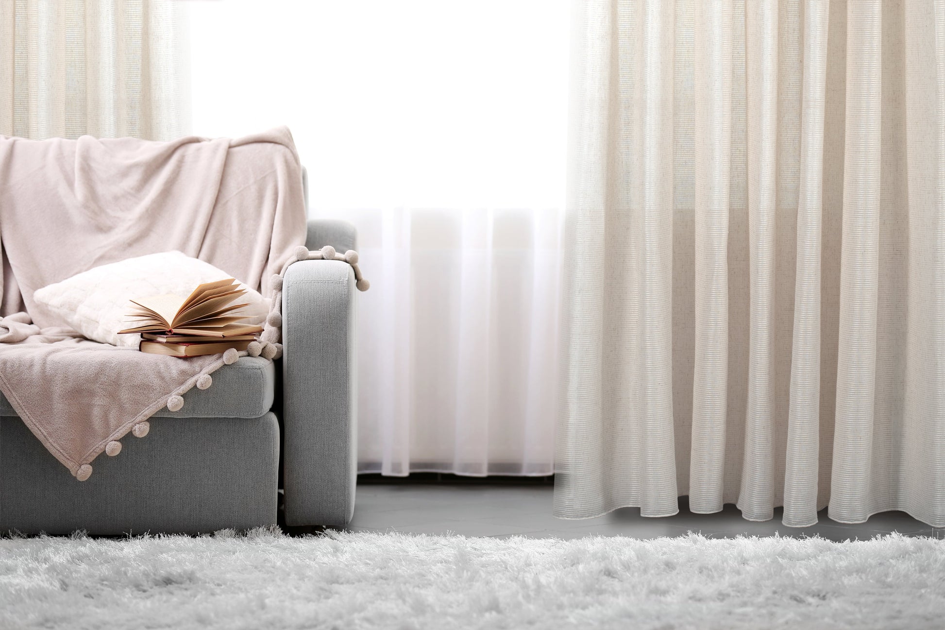 Gusto Jacquard Sheer Grommet Curtain-Curtains-DECOROLALA