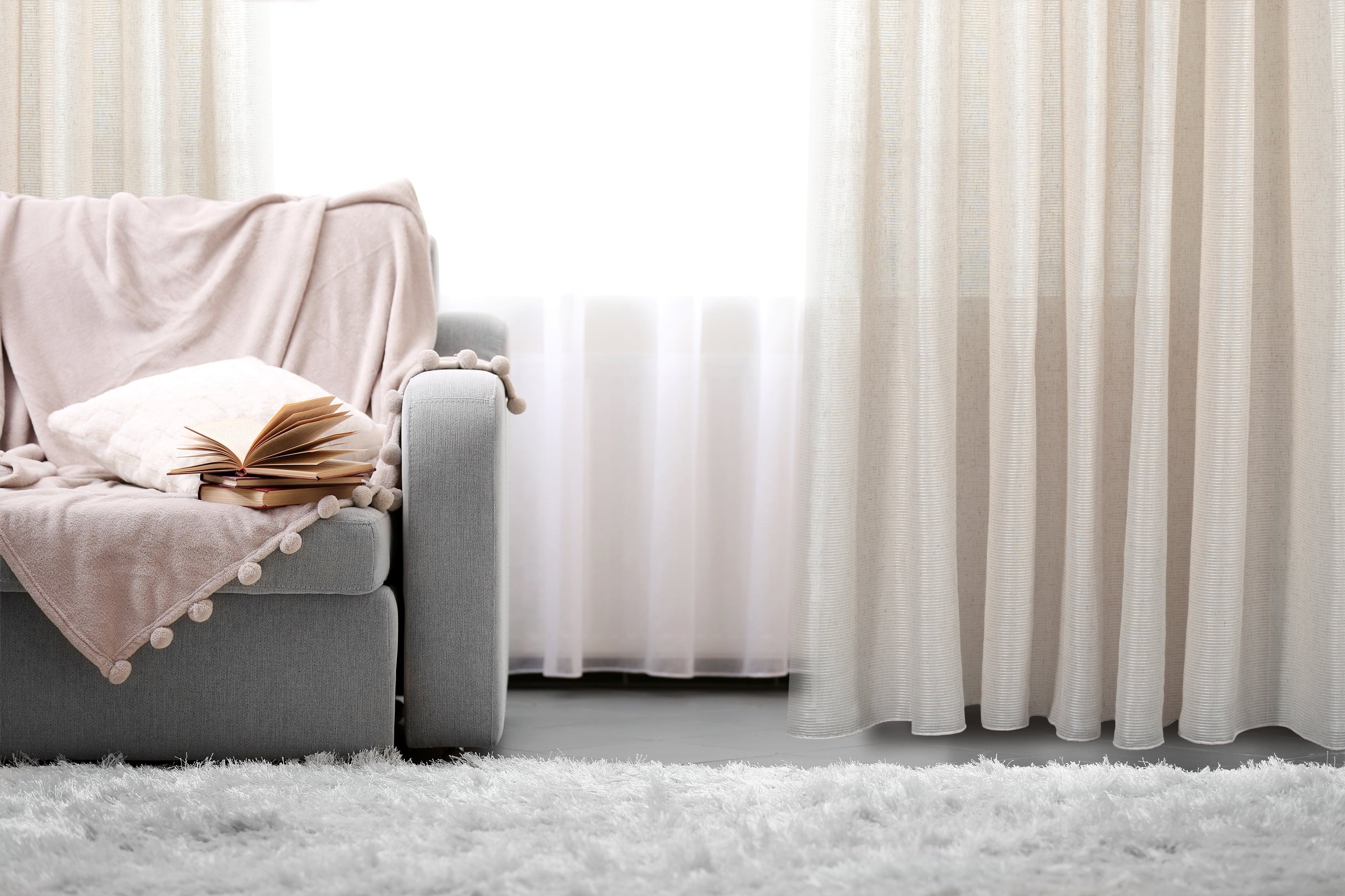 Gusto Jacquard Sheer Grommet Curtain-Curtains-DECOROLALA