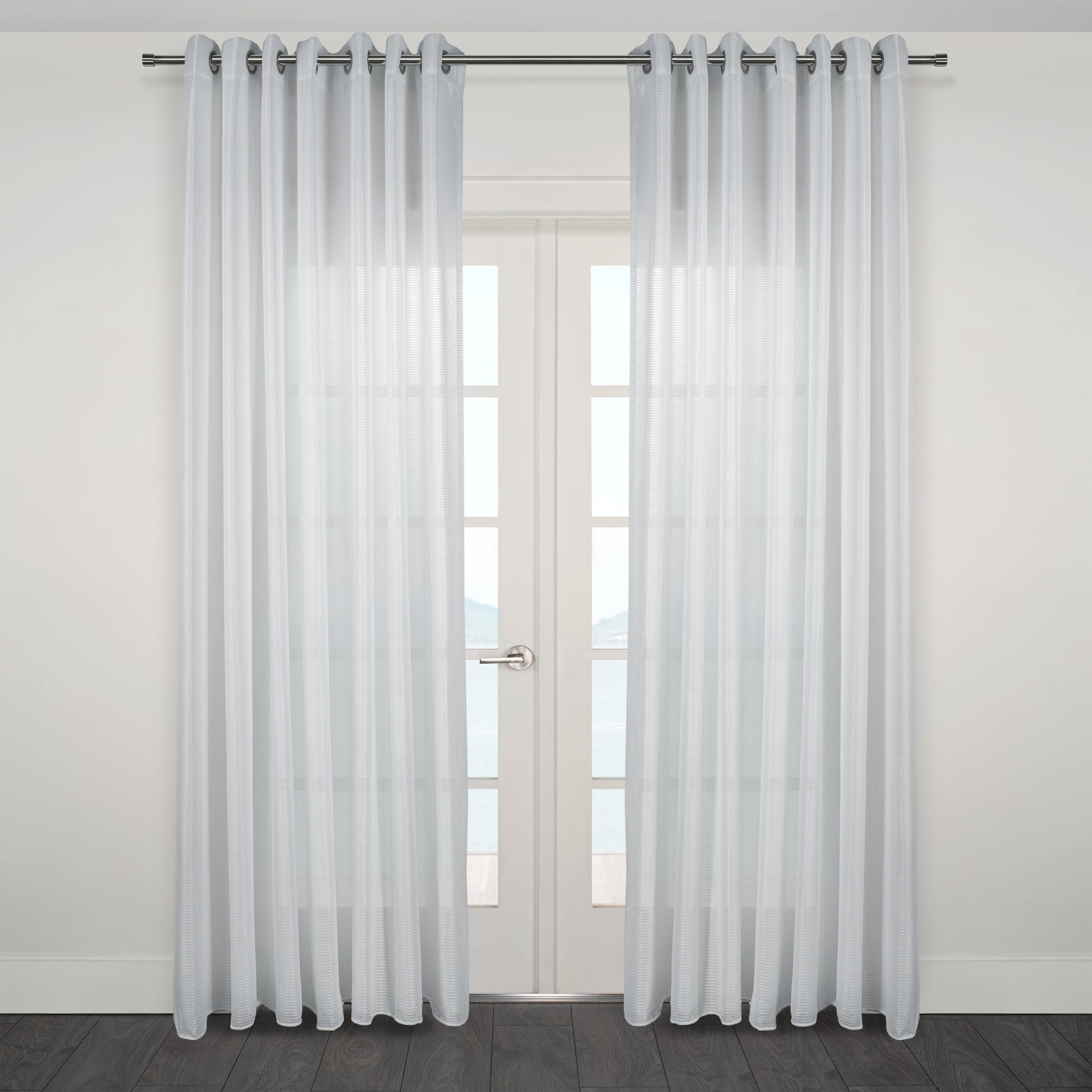 Gusto Jacquard Sheer Grommet Curtain-Curtains-DECOROLALA