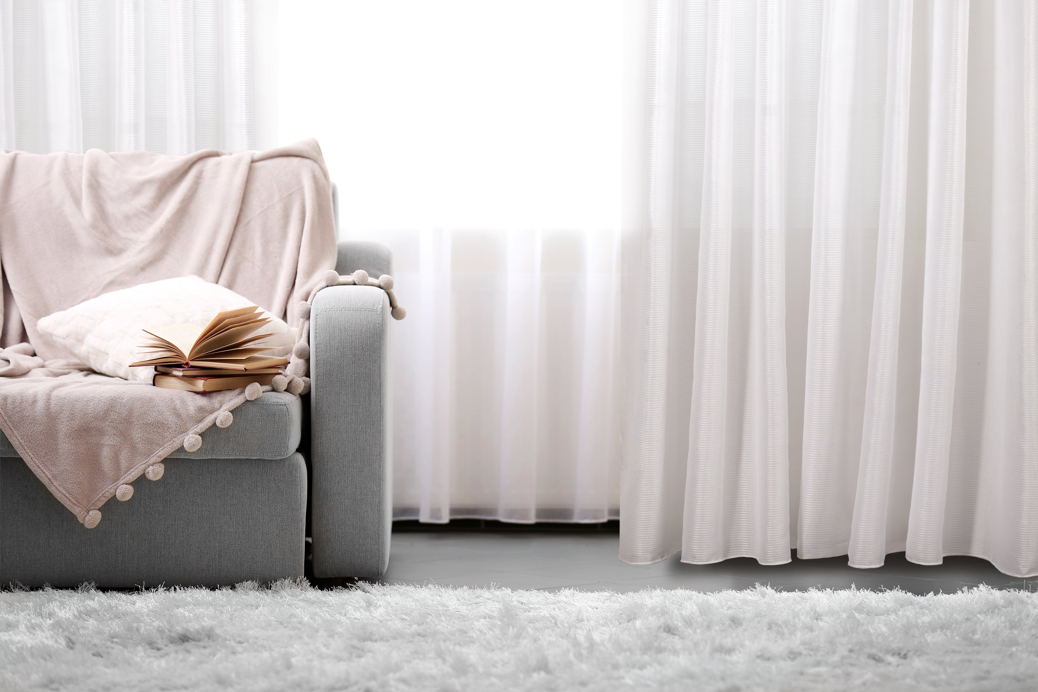Gusto Jacquard Sheer Grommet Curtain-Curtains-DECOROLALA