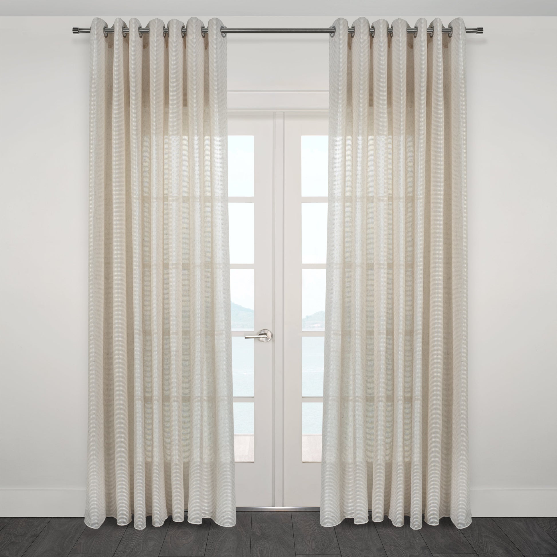 Gusto Jacquard Sheer Grommet Curtain-Curtains-DECOROLALA