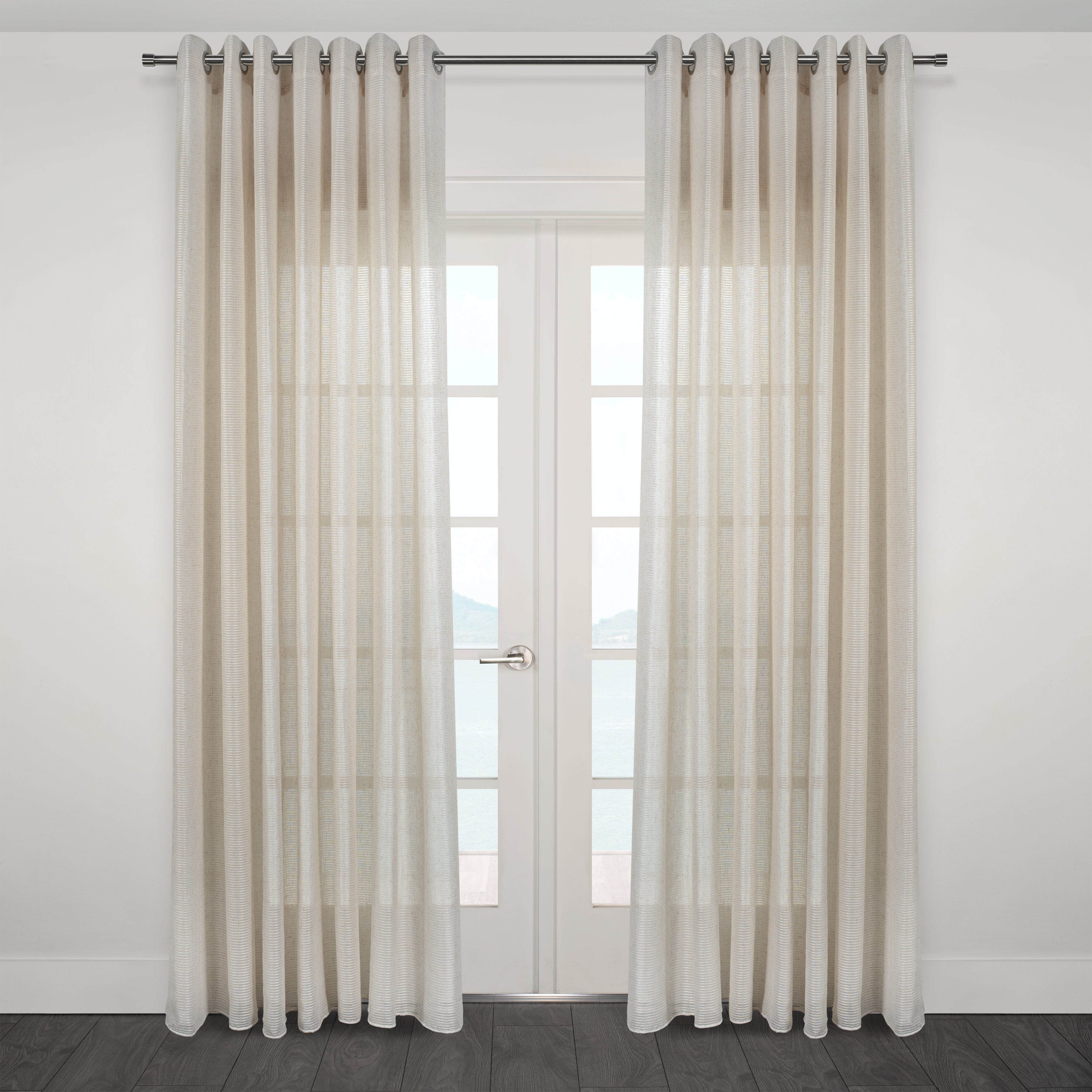 Gusto Jacquard Sheer Grommet Curtain-Curtains-DECOROLALA