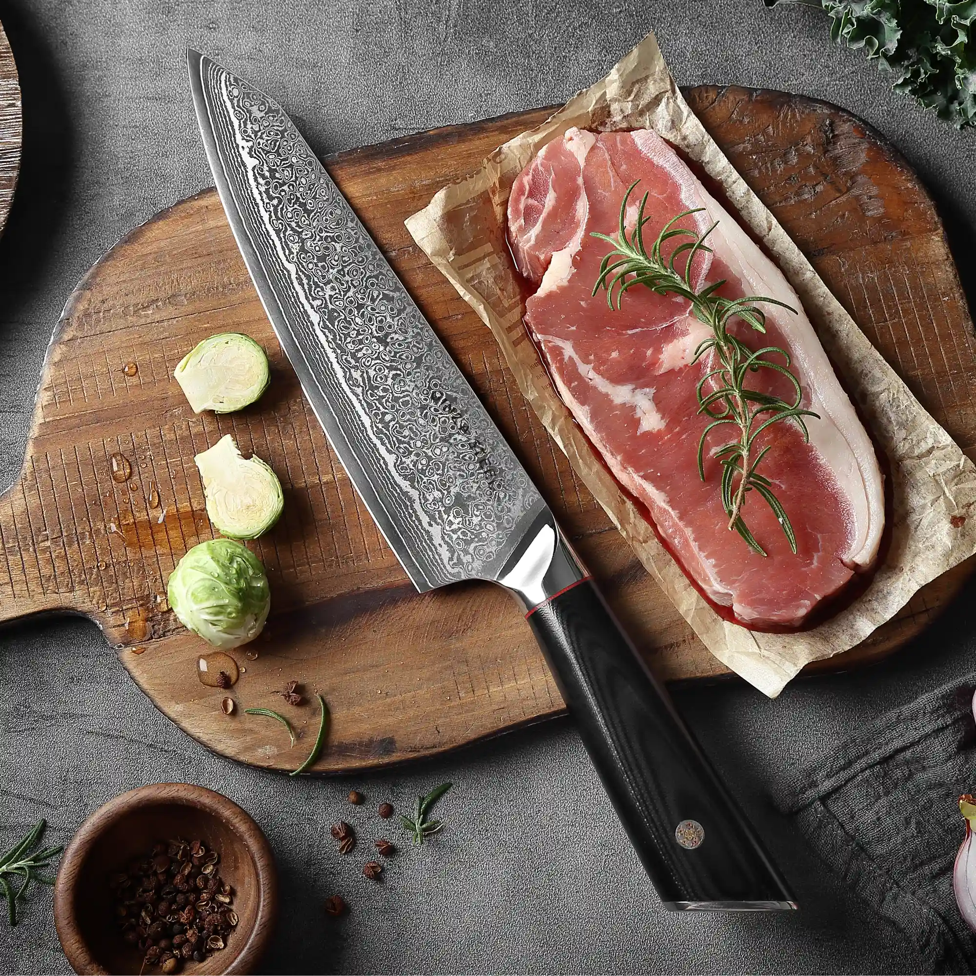 HAGAKURE 21 Chef Knife 8" 67 Layer AUS10 Steel-Chef Knife-DECOROLALA