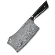 HAGAKURE Y Damascus Cleaver 7" AUS-10 Steel G10-Cleaver Knife-DECOROLALA