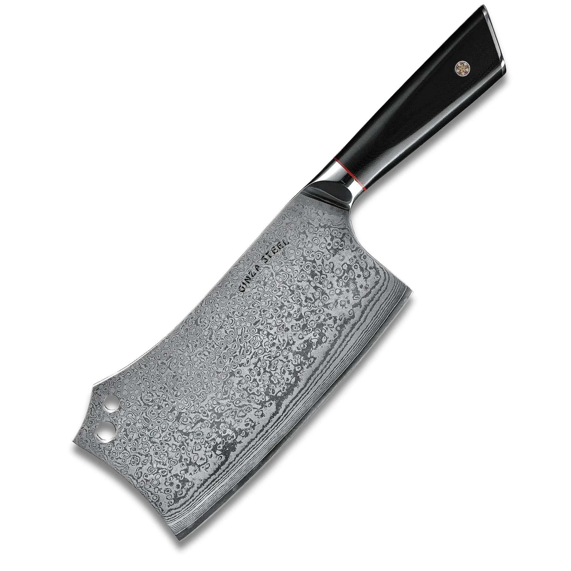 HAGAKURE Y Damascus Cleaver 7" AUS-10 Steel G10-Cleaver Knife-DECOROLALA