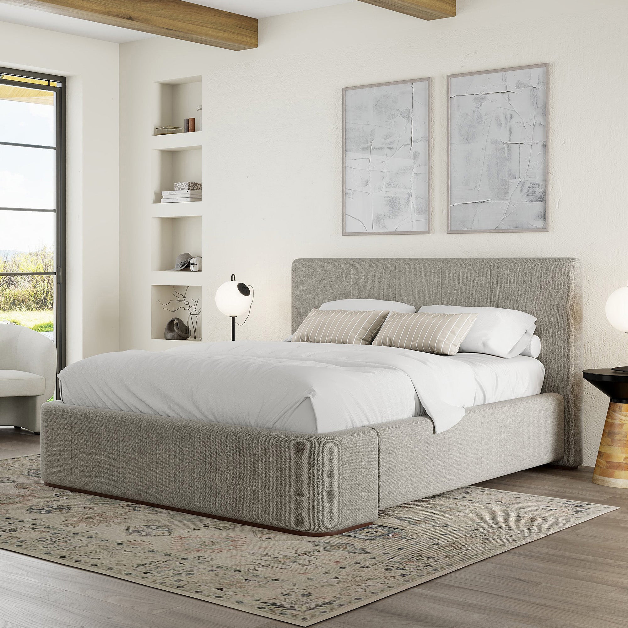 HARROD-60" PLATFORM BED-MUSHROOM-DECOROLALA