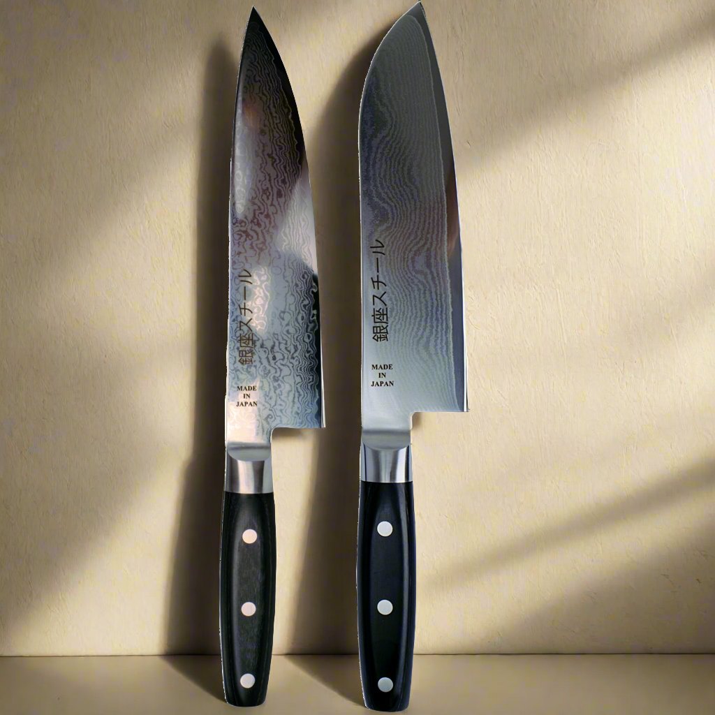 HAYAMI Essential set: Two VG10 Damascus Steel Knives, Made in Japan-Knife Set-DECOROLALA