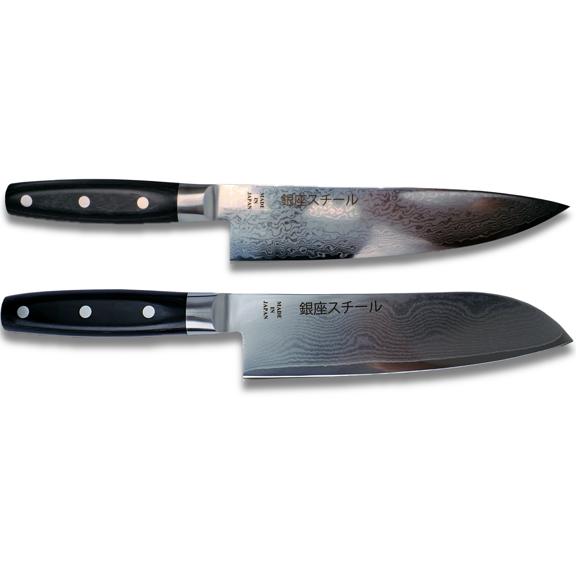 HAYAMI Essential set: Two VG10 Damascus Steel Knives, Made in Japan-Knife Set-DECOROLALA