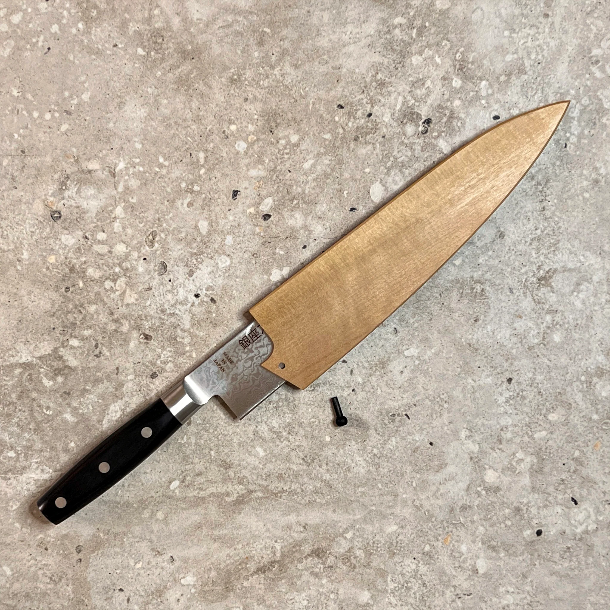 Ginza Steel Magnolia Wood Saya for 200mm Gyuto/Santoku Knives-3