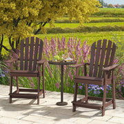 HDPE Patio Chair with Armrest and Footrest for Indoor Outdoor-Brown-Adirondack Chairs-DECOROLALA
