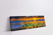 HDR Beach Rocks Canvas Print 72x24-Wall Art-DECOROLALA
