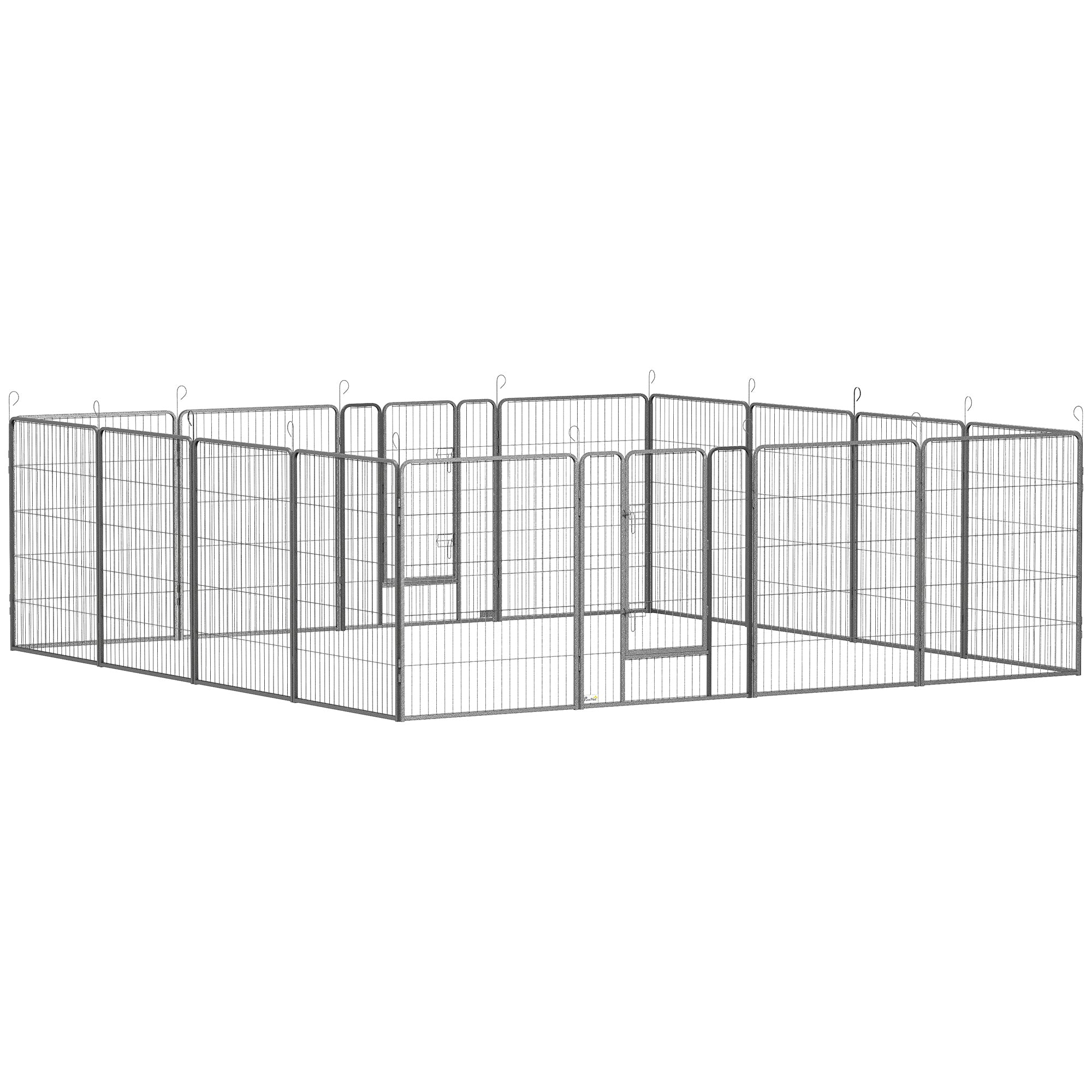 16 Panel 39" Height Heavy Duty Dog Playpen for Small Medium Large Dogs, Grey