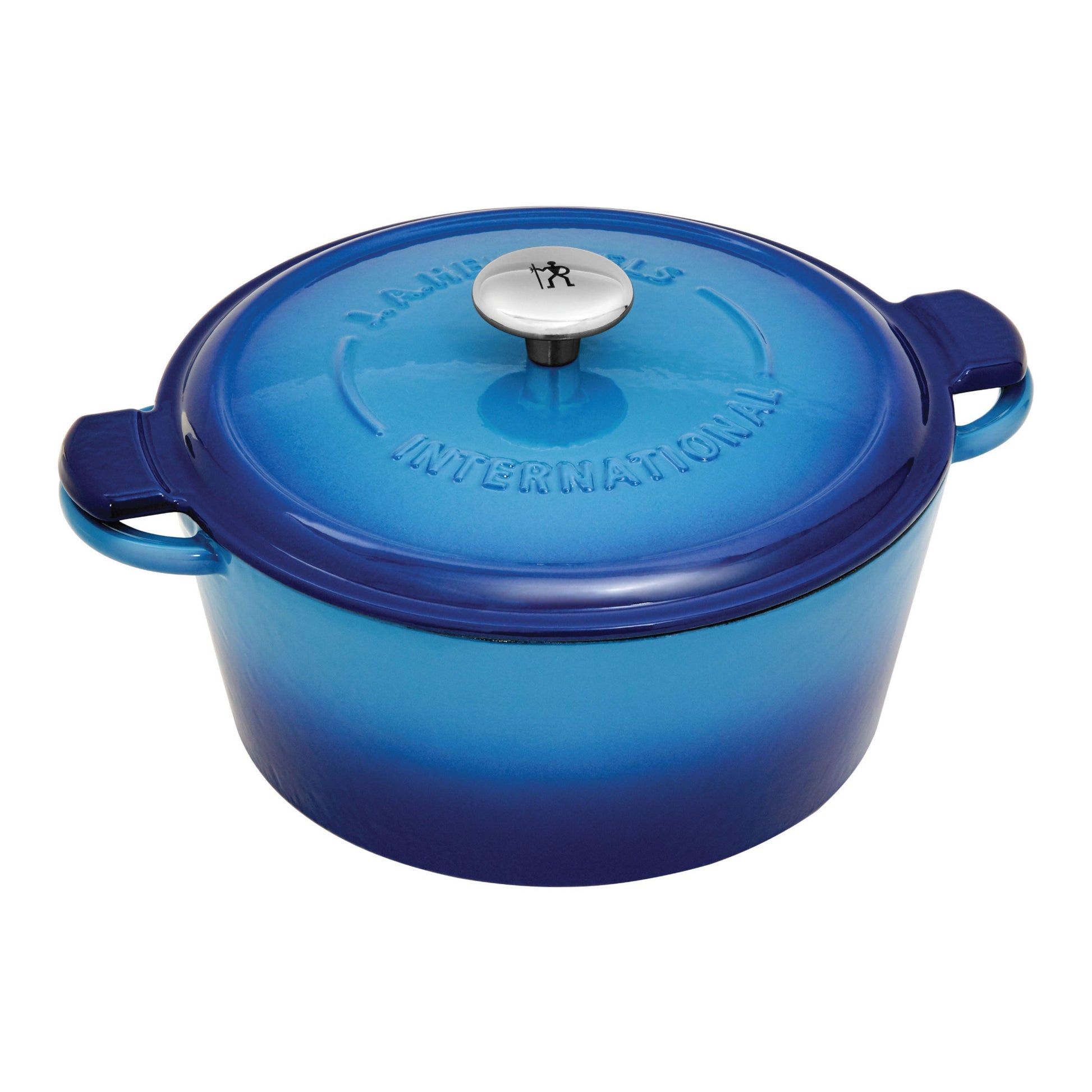 HENCKELS 5.2 L Cast Iron Round French Oven, Blue-Dutch Oven-DECOROLALA