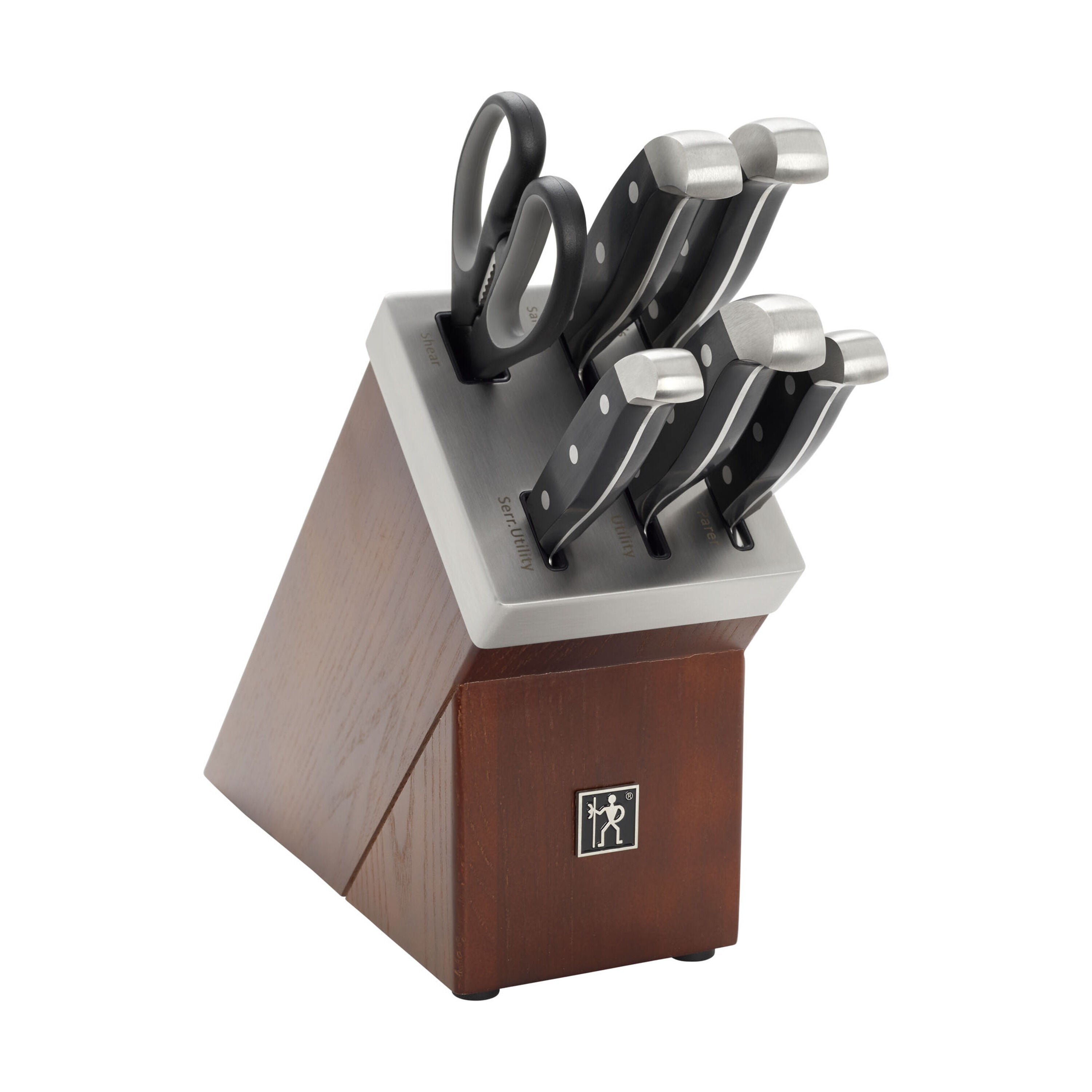 HENCKELS 7-Piece Self-Sharpening Knife Block Set - Brown-Knife Block-DECOROLALA