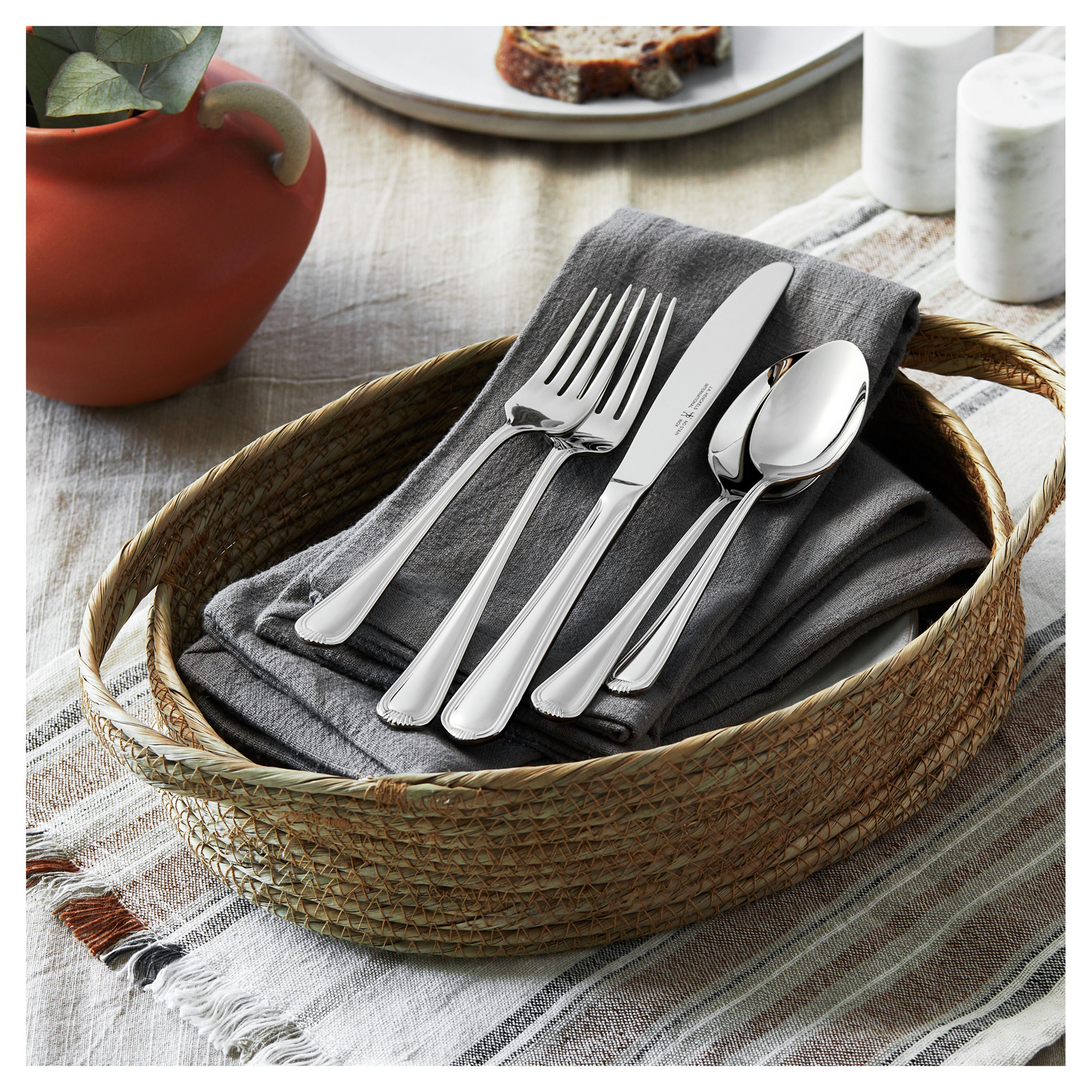 HENCKELS Alcea 65 Piece Flatware Set 18/10 Stainless-Flatware Set-DECOROLALA