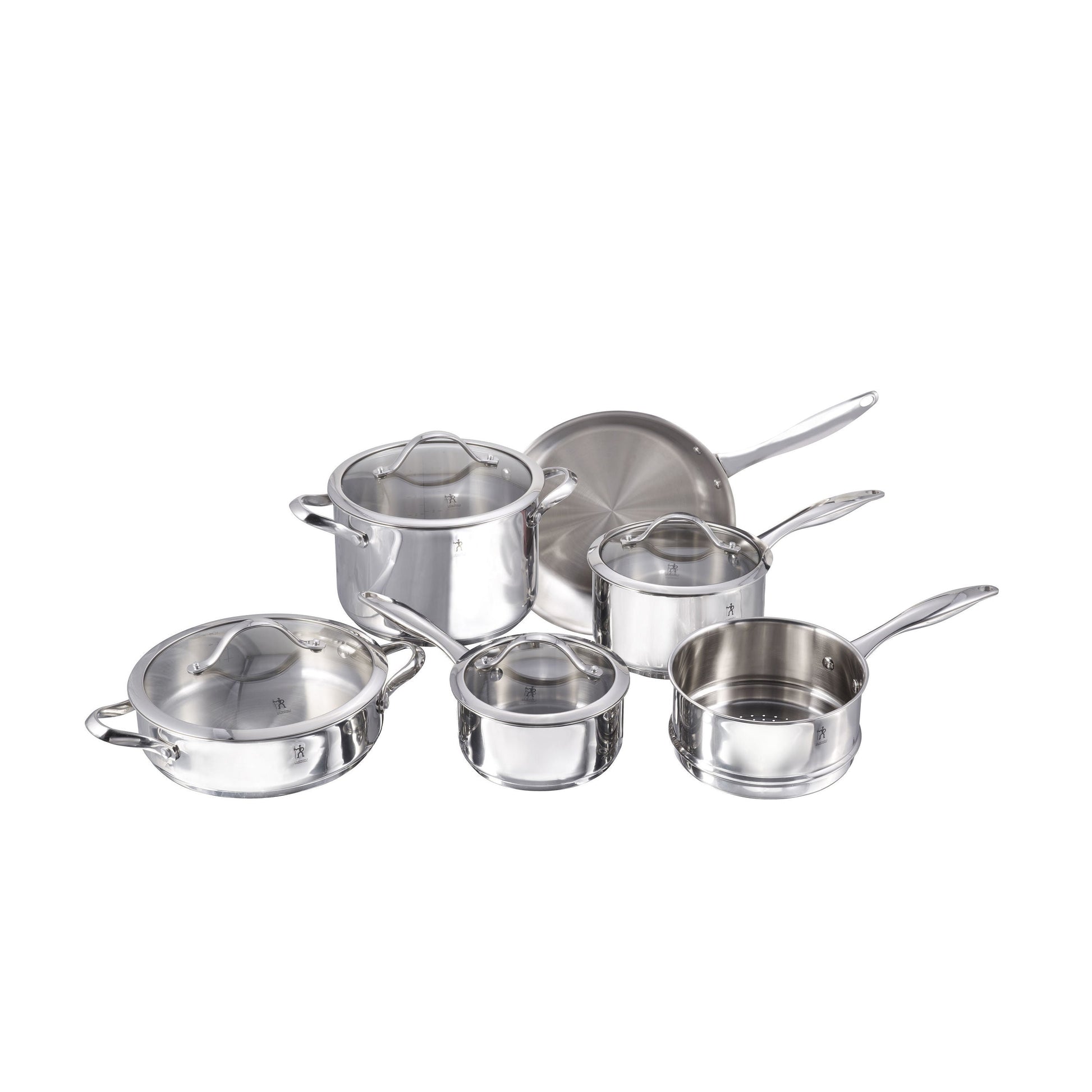 HENCKELS Aragon 10 Piece 18/10 Stainless Steel Cookware Set-Cookware Set-DECOROLALA
