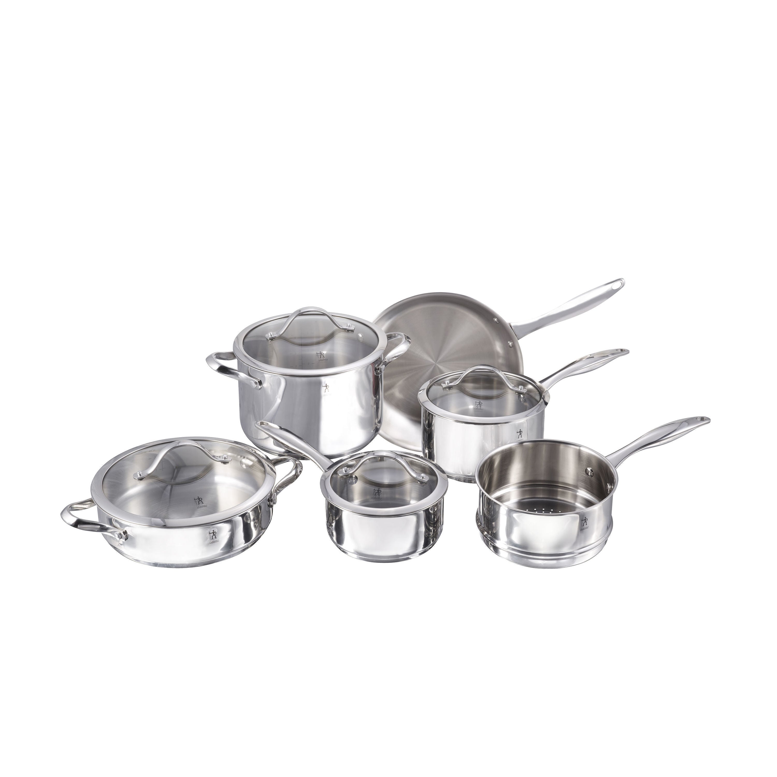 HENCKELS Aragon 10 Piece 18/10 Stainless Steel Cookware Set-Cookware Set-DECOROLALA
