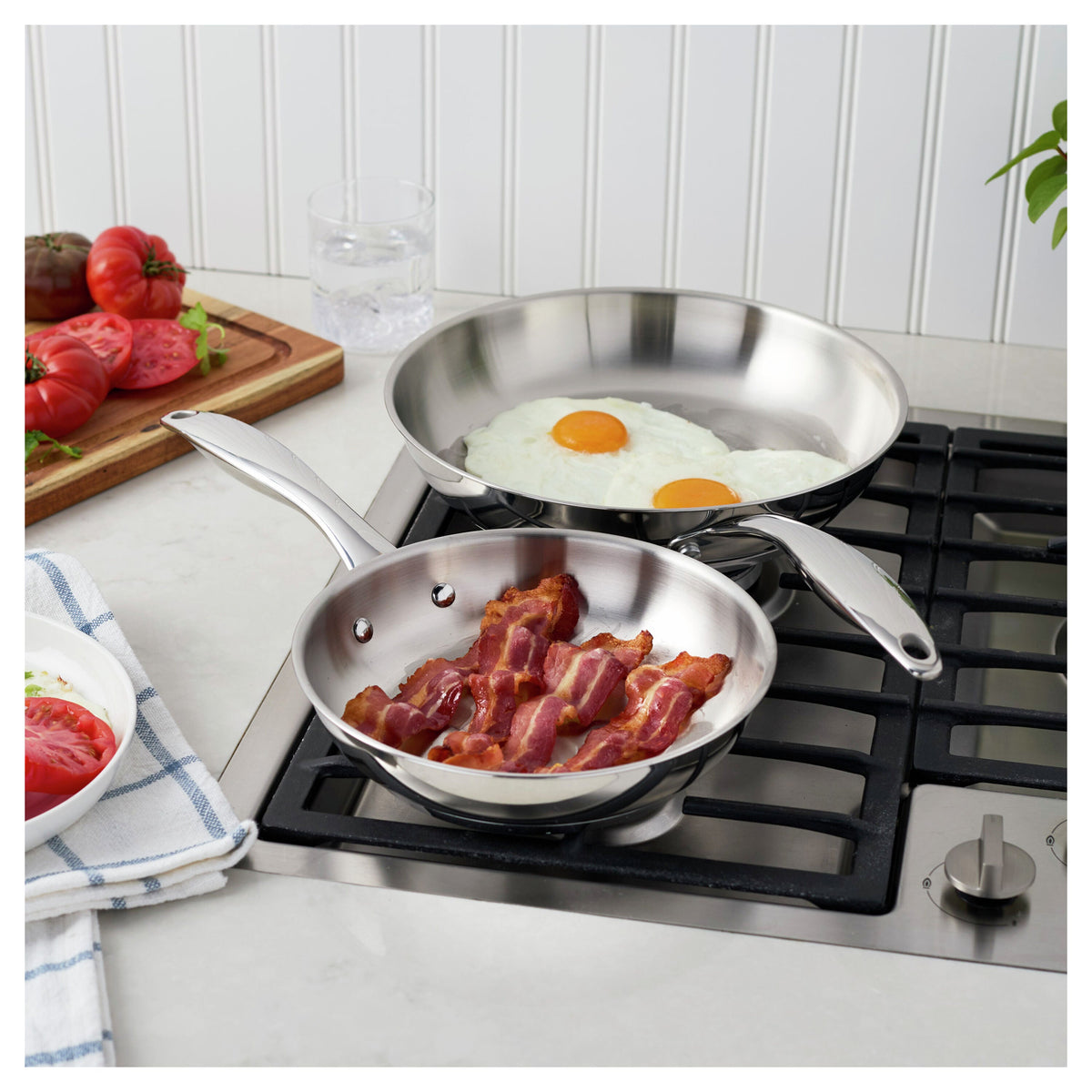 HENCKELS Aragon 2-Piece Stainless Steel Fry Pan Set-Frying Pans-DECOROLALA