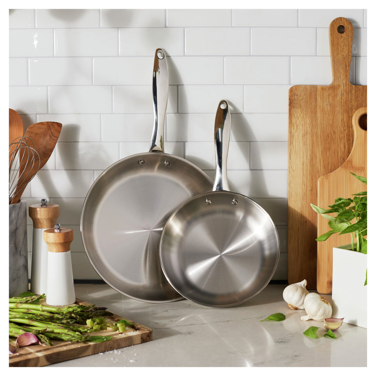 HENCKELS Aragon 2-Piece Stainless Steel Fry Pan Set-Frying Pans-DECOROLALA